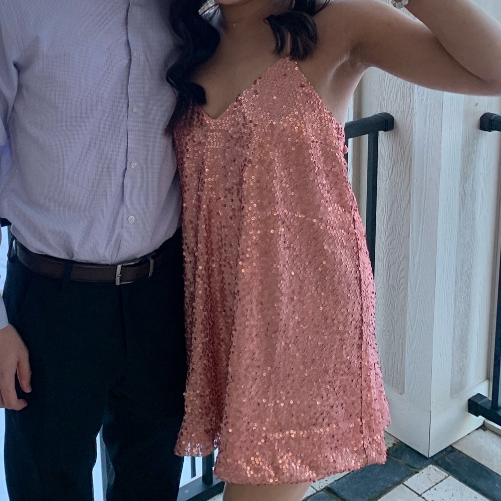 (Small) Pink Sequined Homecoming/Formal Dress